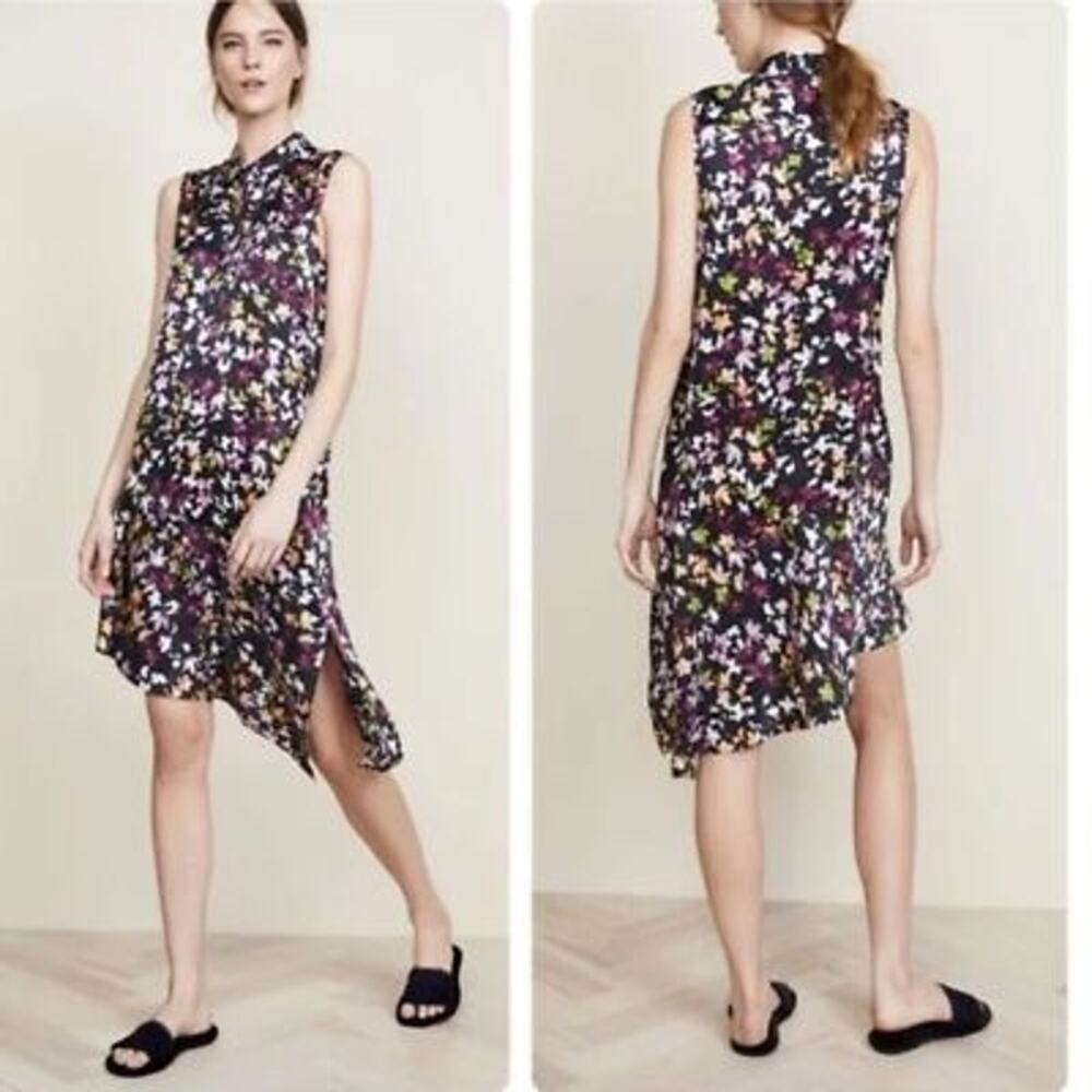 Equipment Eclipse Tira Floral Feminine  Printed 100% Silk  Dress Women's Size M